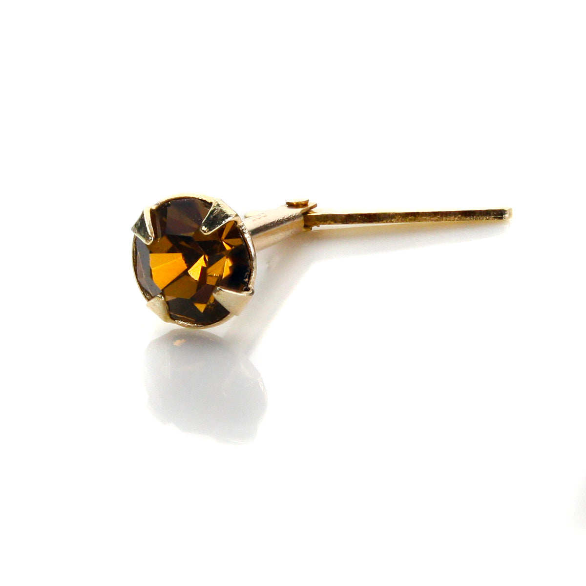 Piercing de nez Andralok en or jaune 9 carats et cristal de 3,5 mm