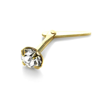Piercing de nez Andralok en or jaune 9 carats et cristal de 3,5 mm