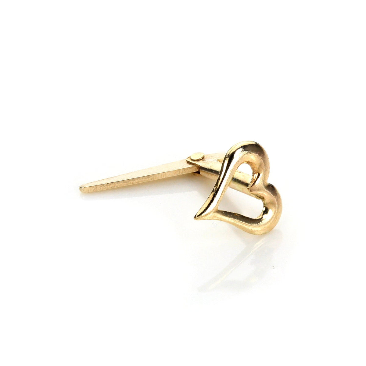 Piercing de nez en forme de cœur percé en or jaune 9 carats Andralok
