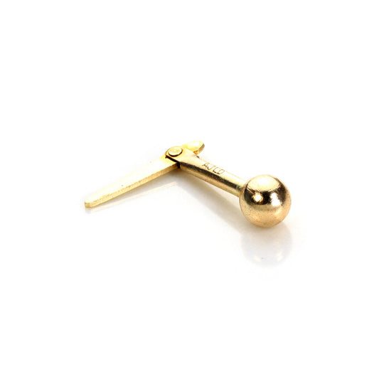 Piercing de nez en or jaune 9 carats avec perle de 2,5 mm