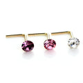 Clou de nez rond en or jaune 9 carats avec cristal de 2,8 mm