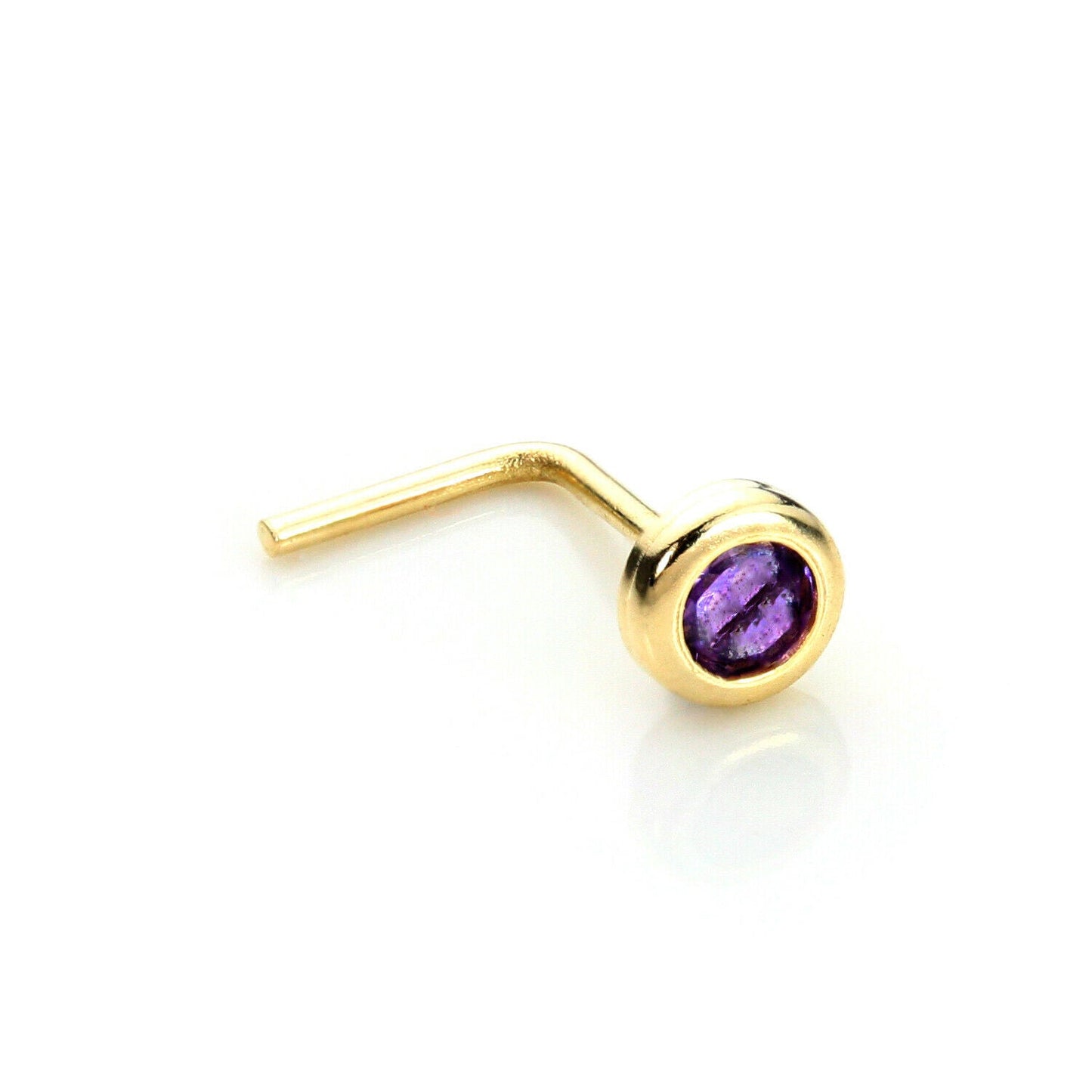 Piercing de nez rond en or jaune 9 carats avec cristal de 2,75 mm
