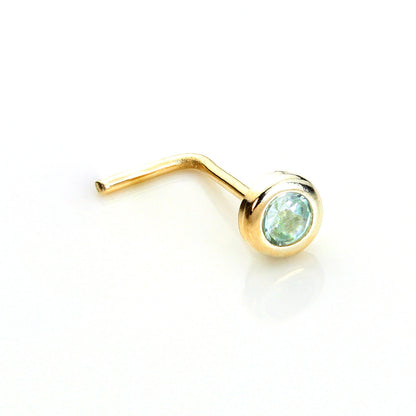 Piercing de nez rond en or jaune 9 carats avec cristal de 2,75 mm