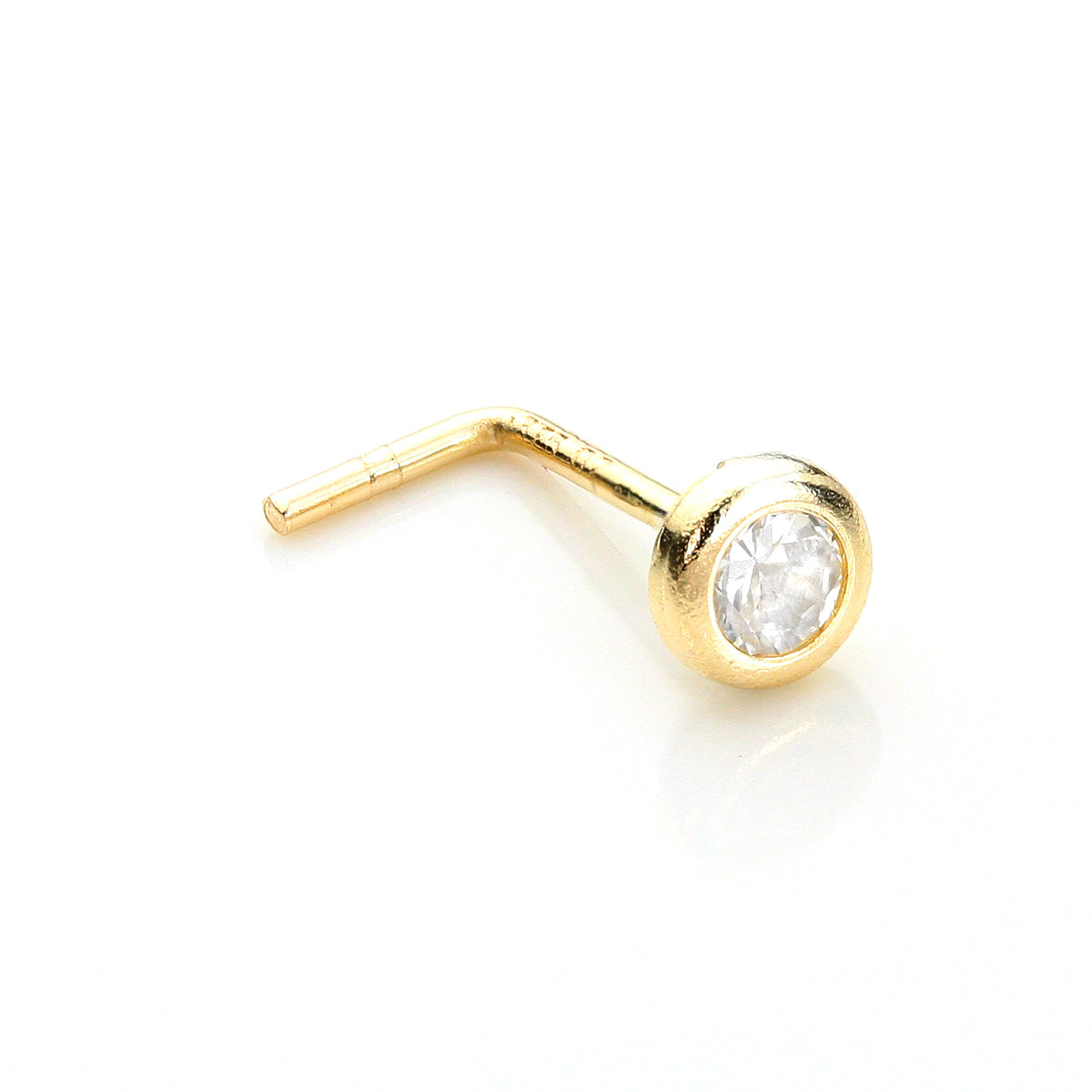 Piercing de nez rond en or jaune 9 carats avec cristal de 2,75 mm