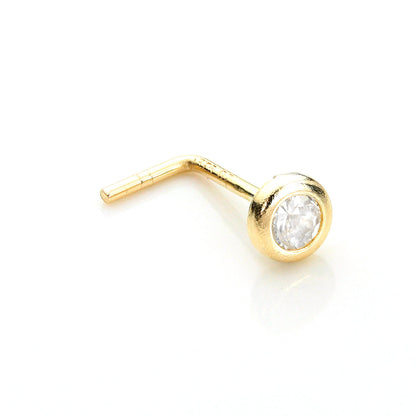 Piercing de nez rond en or jaune 9 carats avec cristal de 2,75 mm