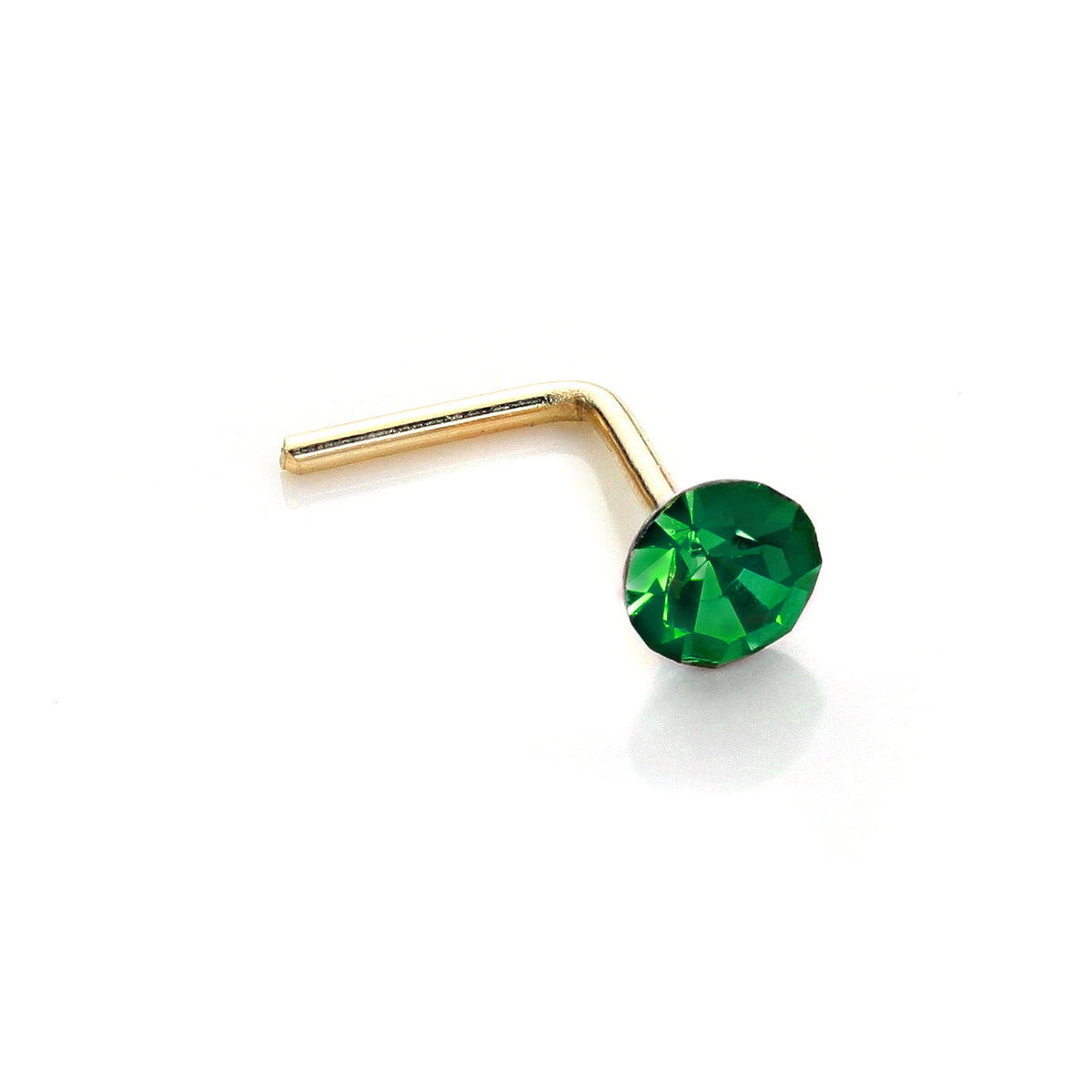 Clou de nez rond en or jaune 9 carats avec cristal de 2,8 mm