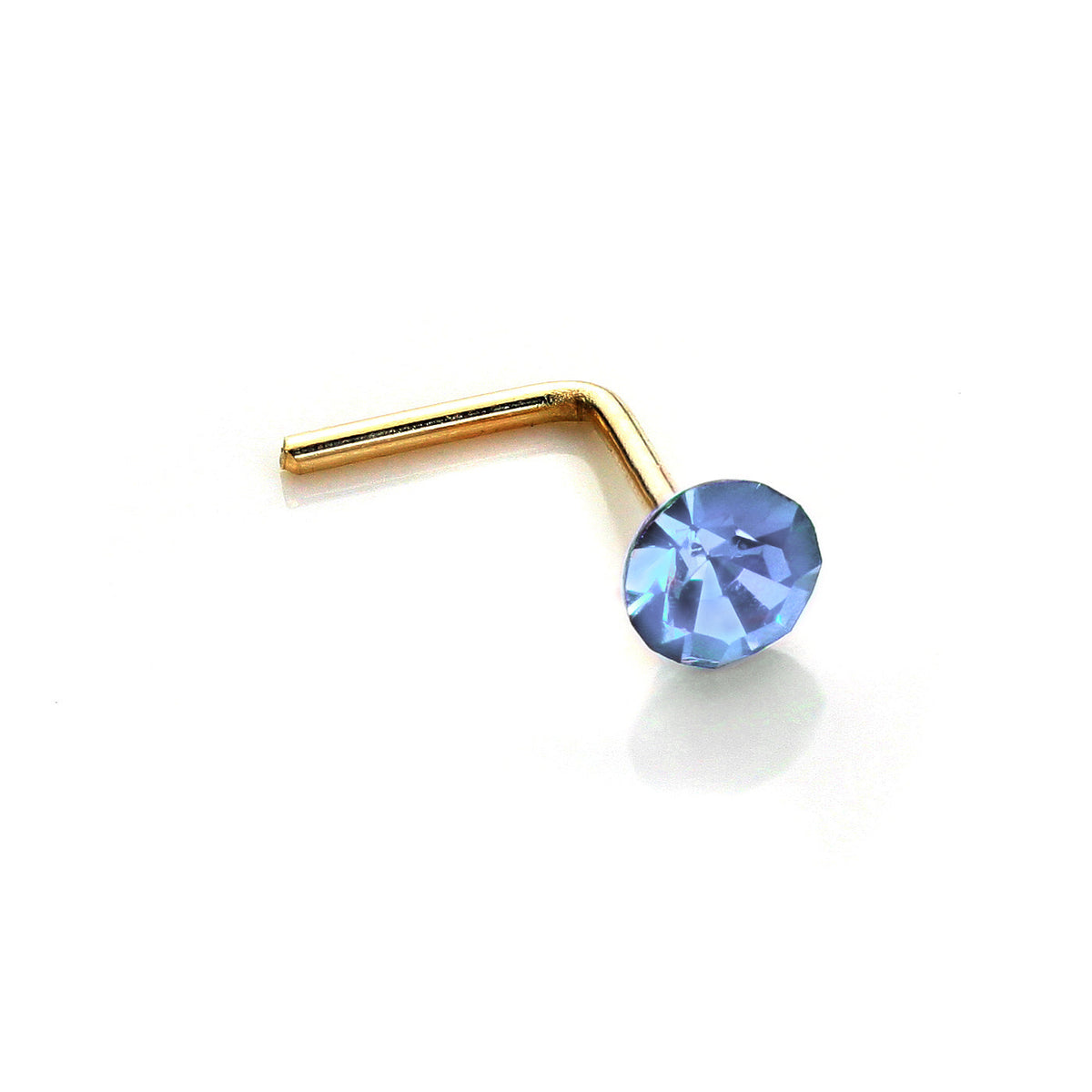 Clou de nez rond en or jaune 9 carats avec cristal de 2,8 mm