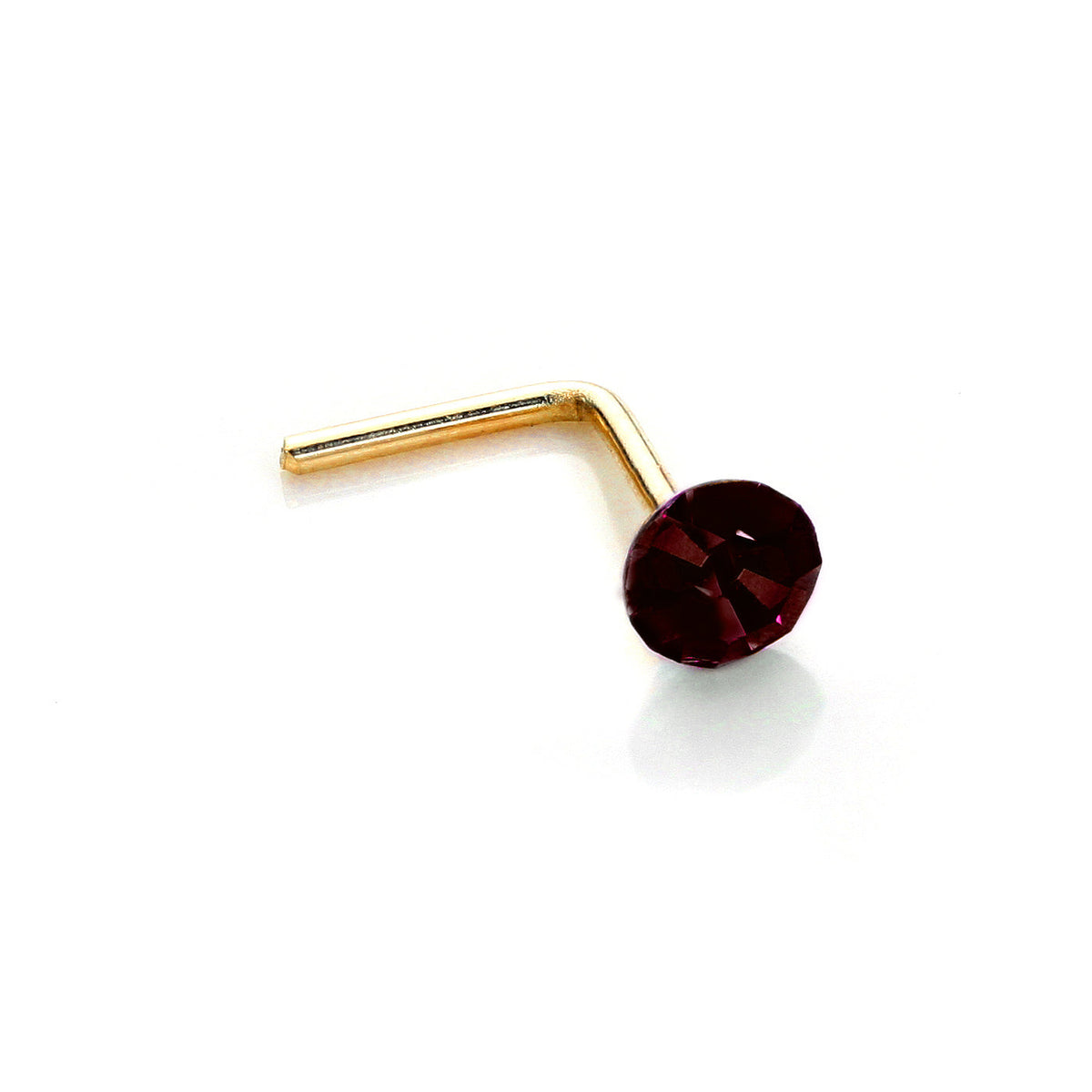 Clou de nez rond en or jaune 9 carats avec cristal de 2,8 mm