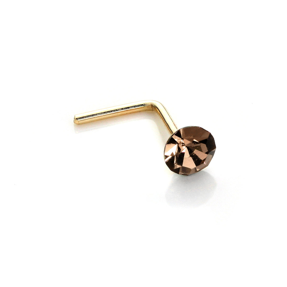 Clou de nez rond en or jaune 9 carats avec cristal de 2,8 mm
