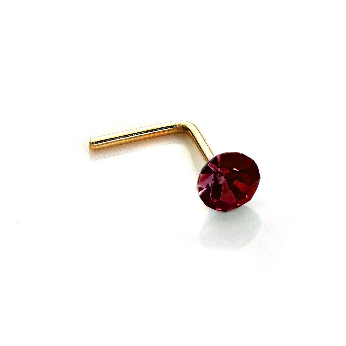 Clou de nez rond en or jaune 9 carats avec cristal de 2,8 mm
