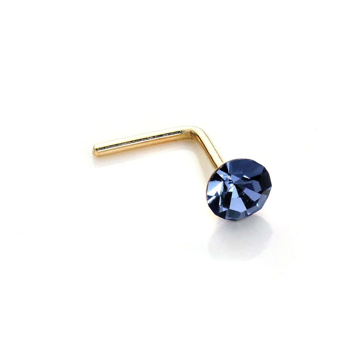 Clou de nez rond en or jaune 9 carats avec cristal de 2,8 mm