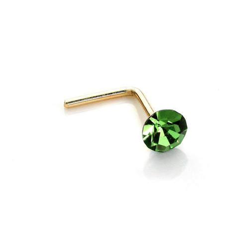 Clou de nez rond en or jaune 9 carats avec cristal de 2,8 mm
