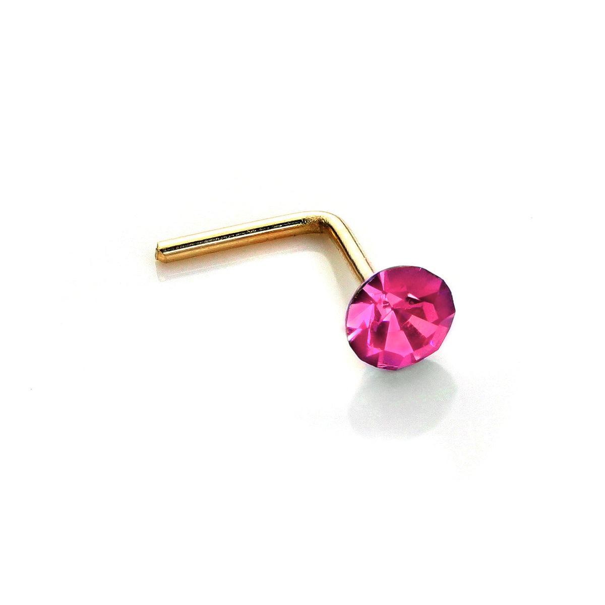 Clou de nez rond en or jaune 9 carats avec cristal de 2,8 mm