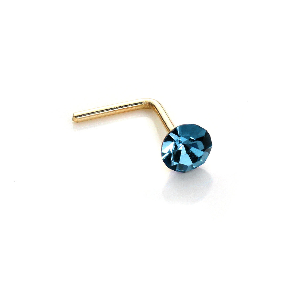 Clou de nez rond en or jaune 9 carats avec cristal de 2,8 mm