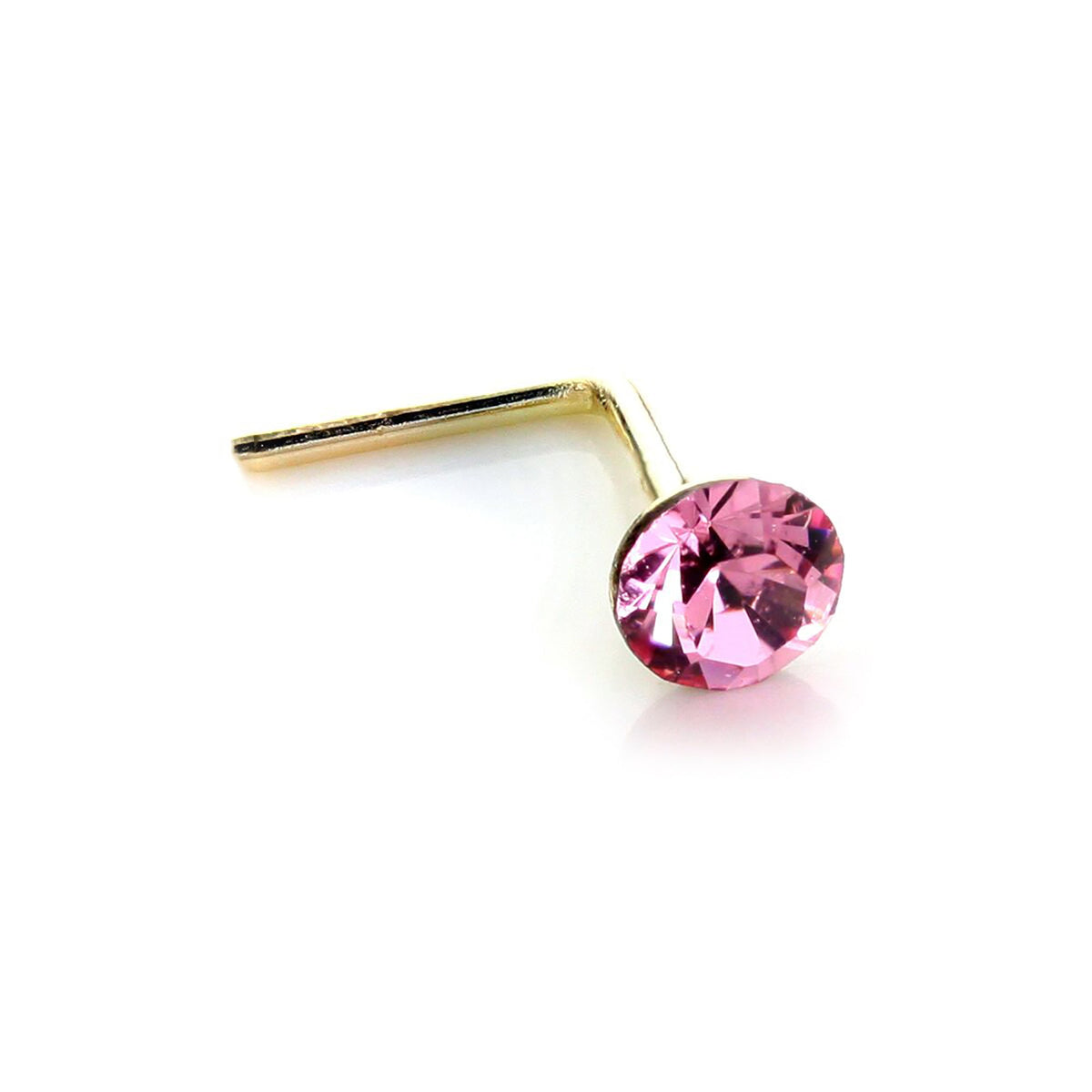 Clou de nez rond en or jaune 9 carats avec cristal de 2,8 mm
