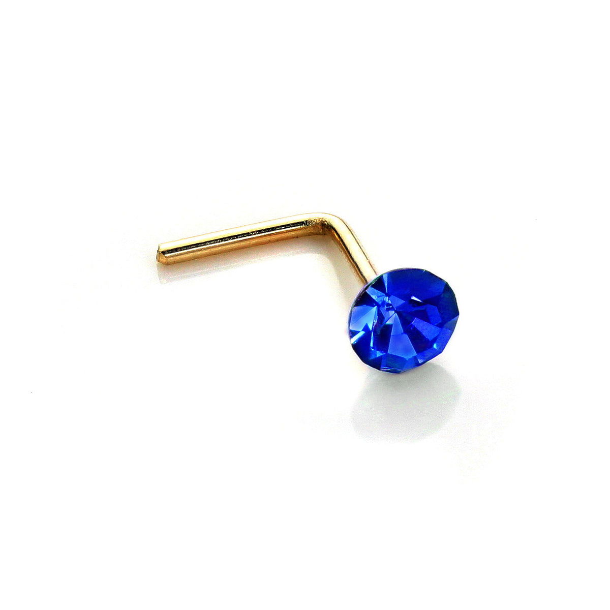 Clou de nez rond en or jaune 9 carats avec cristal de 2,8 mm