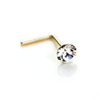 Clou de nez rond en or jaune 9 carats avec cristal de 2,8 mm