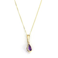 Pendentif en or 9 carats avec améthyste et pierre de naissance de février