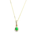 Pendentif en or 9 carats avec pierre de naissance du mois de mai et cristal émeraude