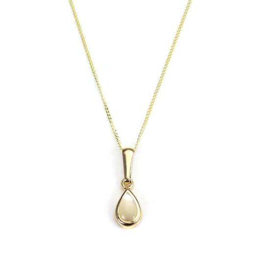 Pendentif en or 9 carats avec opale et pierre de naissance d'octobre