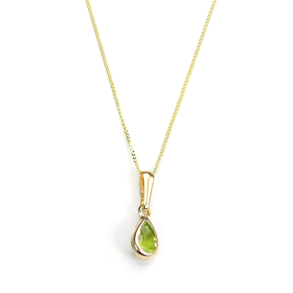 Pendentif en or 9 carats avec péridot et pierre de naissance d'août