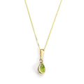 Pendentif en or 9 carats avec péridot et pierre de naissance d'août