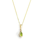 Pendentif en or 9 carats avec péridot et pierre de naissance d'août