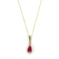 Pendentif en or 9 carats avec pierre de naissance en cristal de rubis de juillet