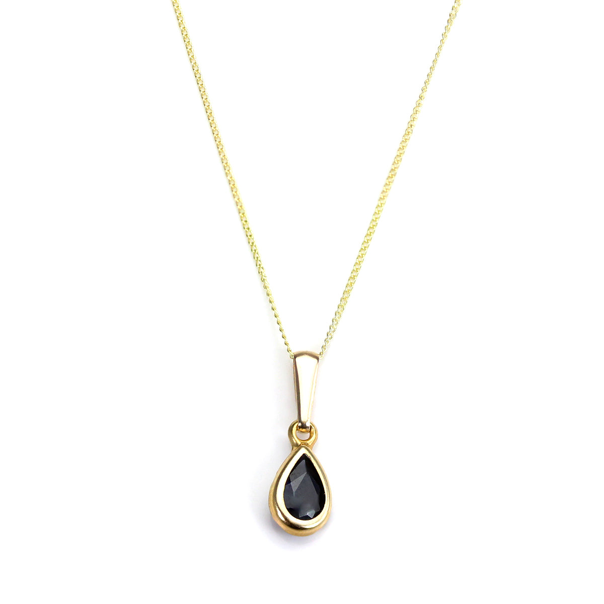Pendentif en or 9 carats avec saphir et pierre de naissance de septembre
