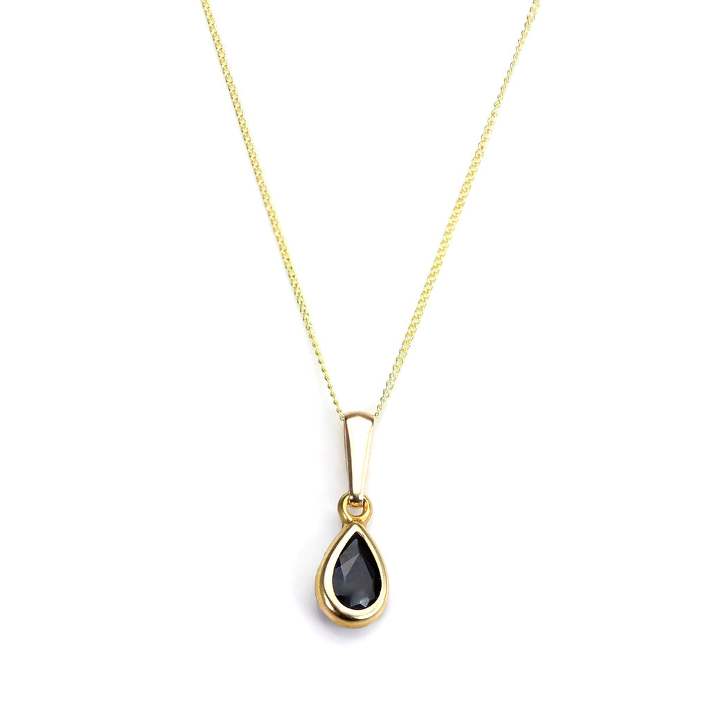 Pendentif en or 9 carats avec saphir et pierre de naissance de septembre