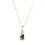 Pendentif en or 9 carats avec saphir et pierre de naissance de septembre