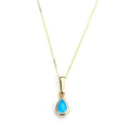 Pendentif en or 9 carats avec pierre de naissance turquoise de décembre
