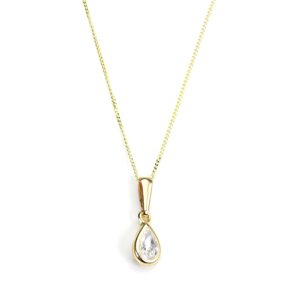 Pendentif en or 9 carats avec pierre de naissance en cristal CZ d'avril
