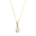 Pendentif en or 9 carats avec pierre de naissance en cristal CZ d'avril