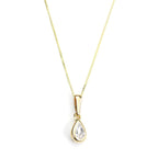 Pendentif en or 9 carats avec pierre de naissance en cristal CZ d'avril