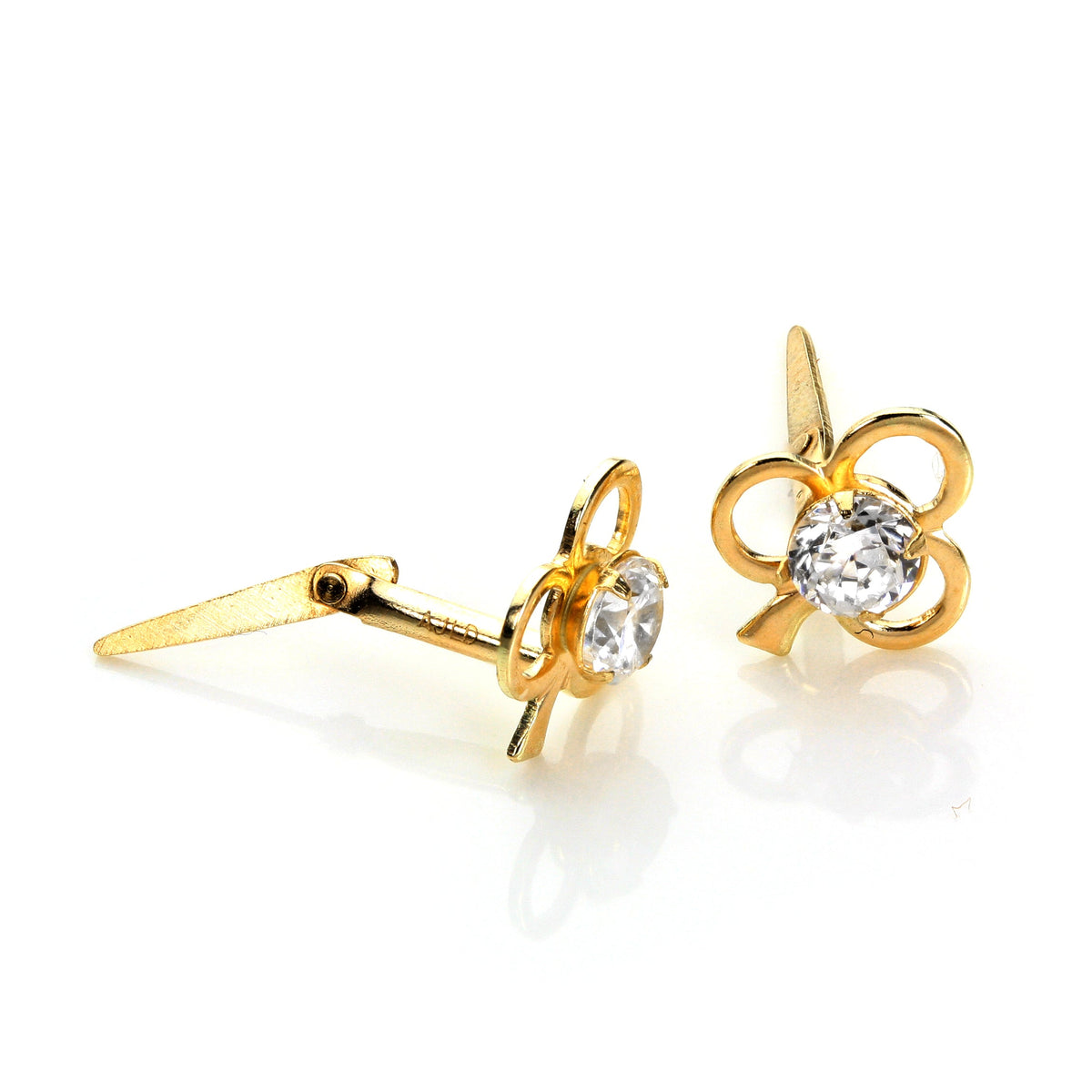 Boucles d'oreilles à tige Andralok en or 9 carats As de trèfle 3 mm