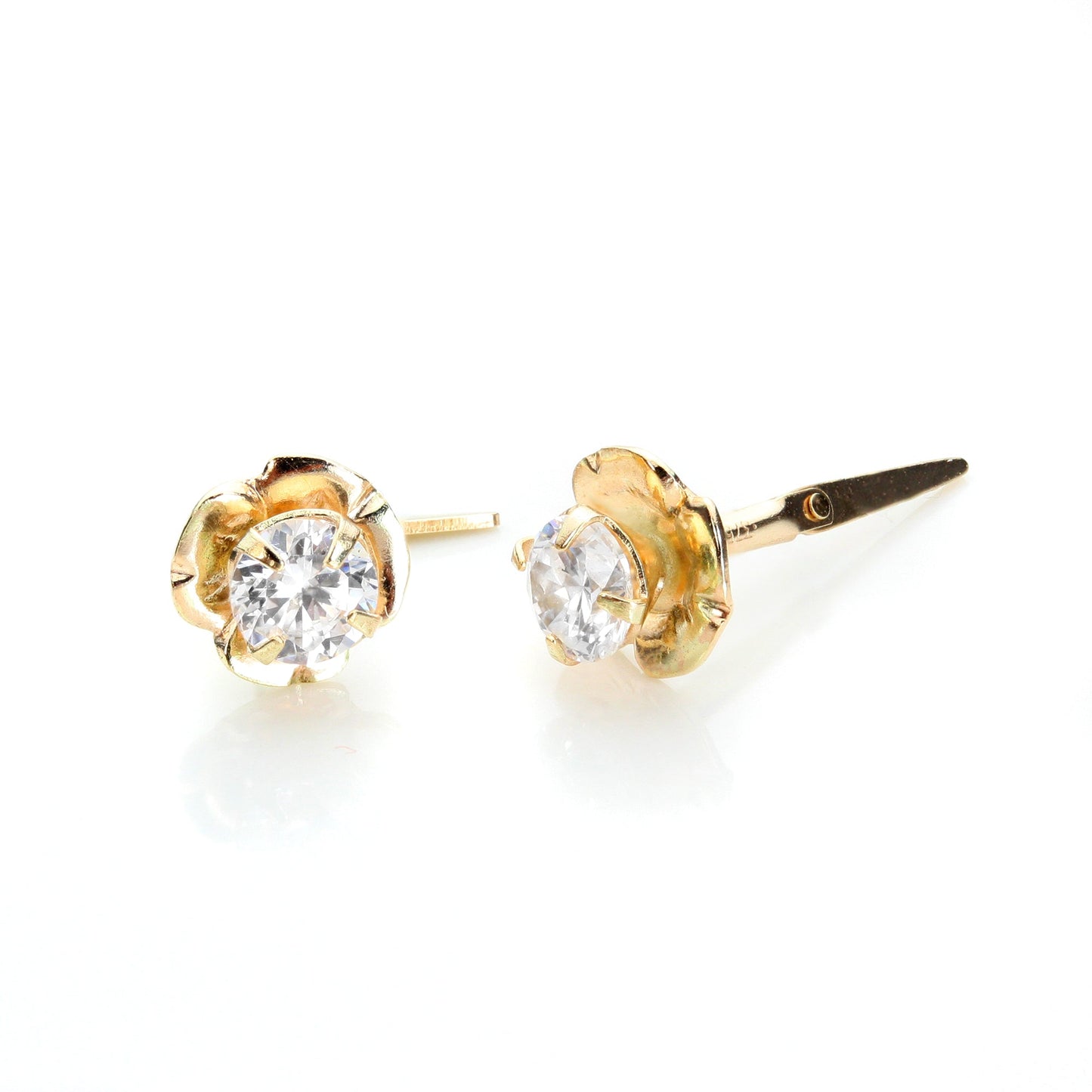 Boucles d'oreilles à tige Andralok en or jaune 9 carats avec cristaux de 3,5 mm