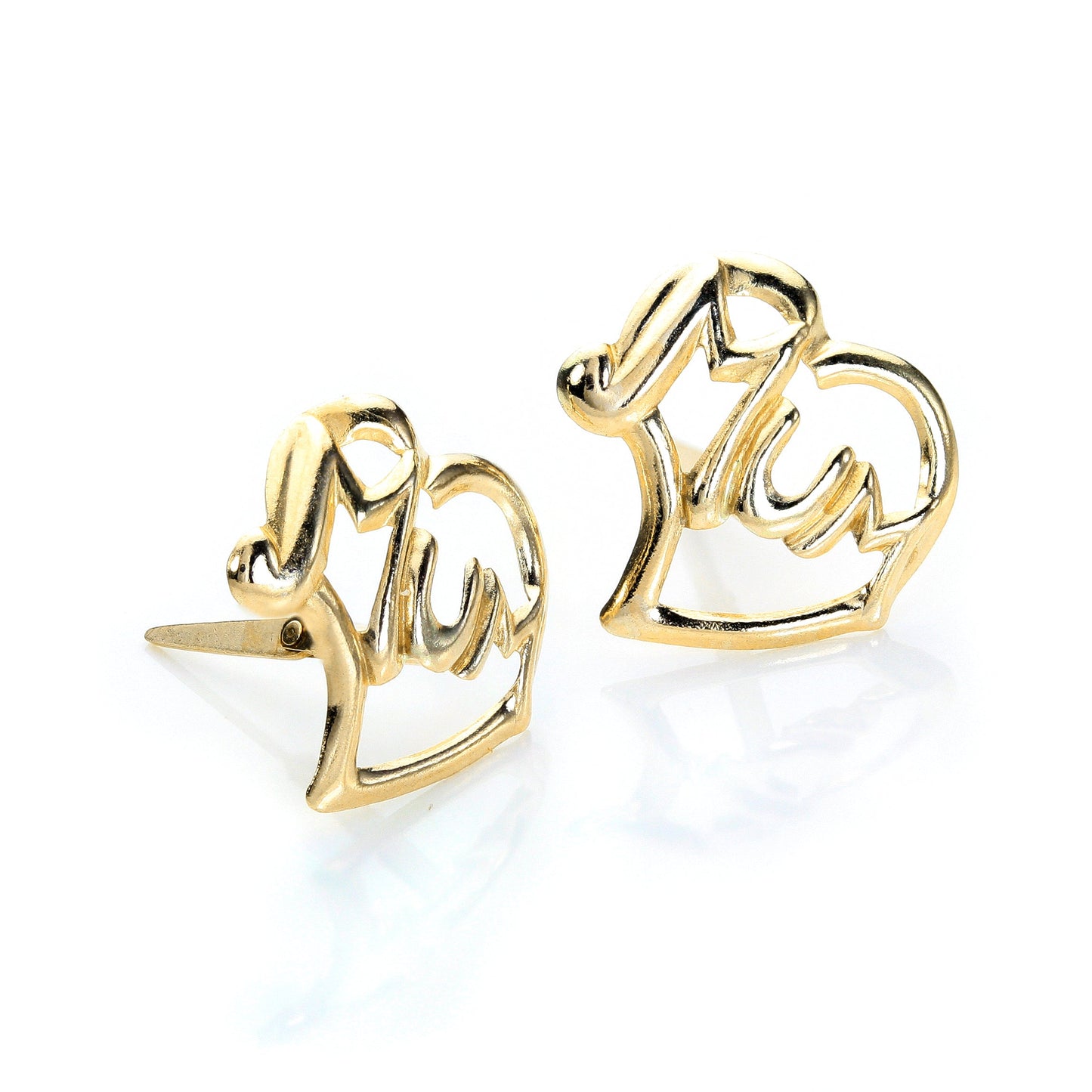 Boucles d'oreilles Andralok en or jaune 9 carats avec inscription « Mum »