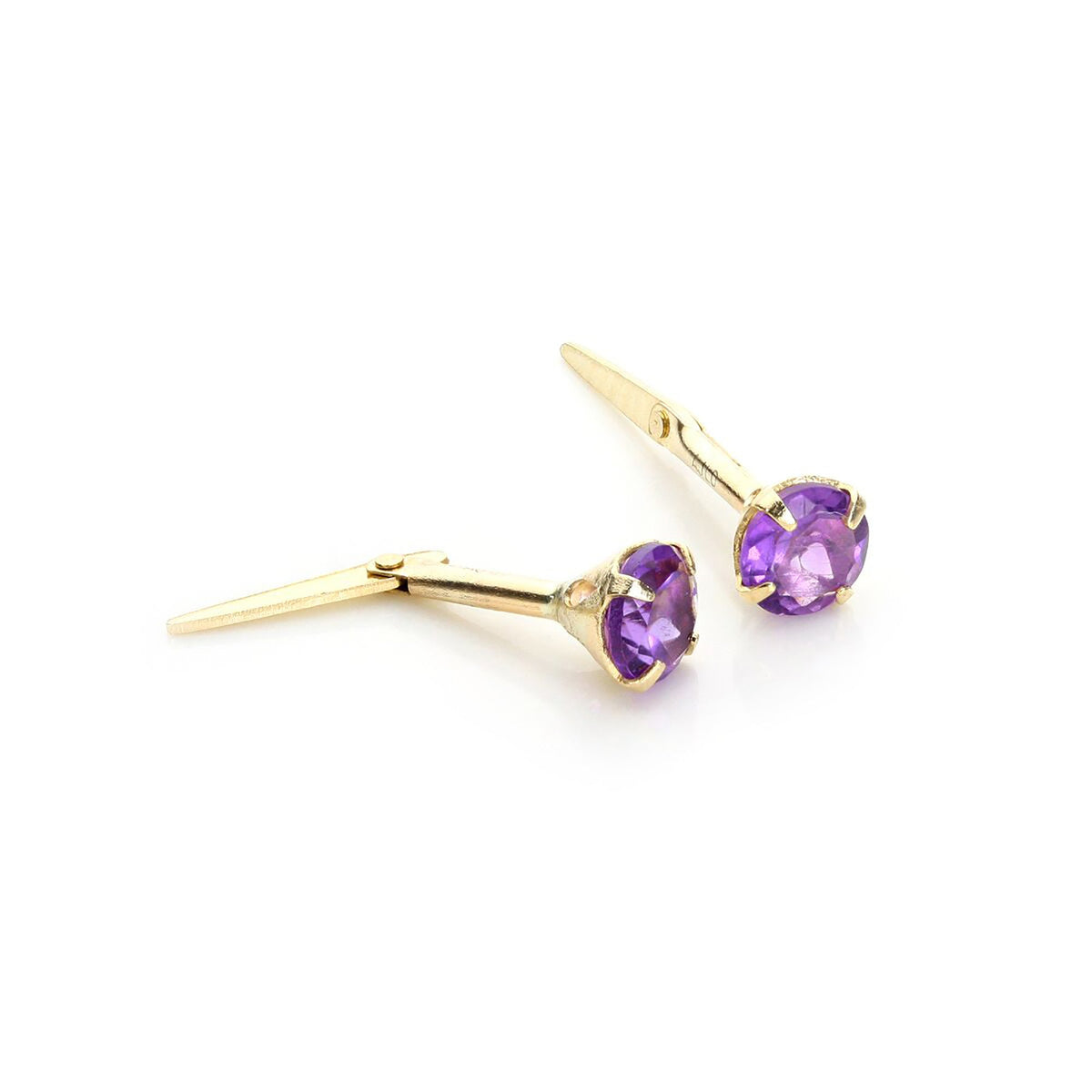 Boucles d'oreilles Andralok en or jaune 9 carats avec pierres précieuses rondes de 3,5 mm