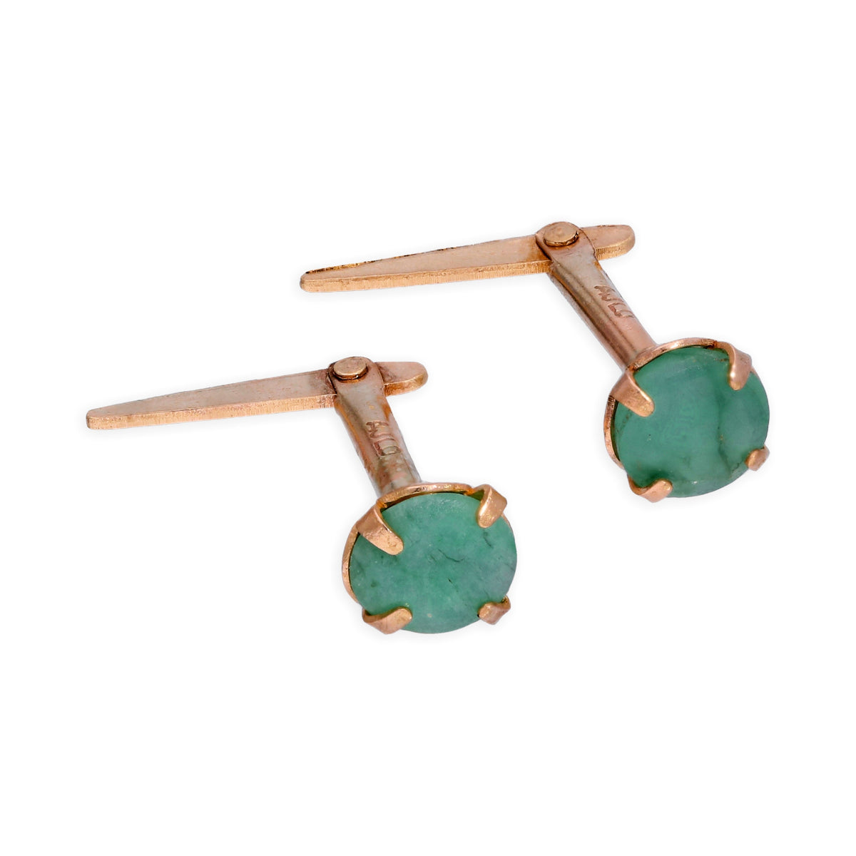 Boucles d'oreilles Andralok en or jaune 9 carats avec pierres précieuses rondes de 3,5 mm
