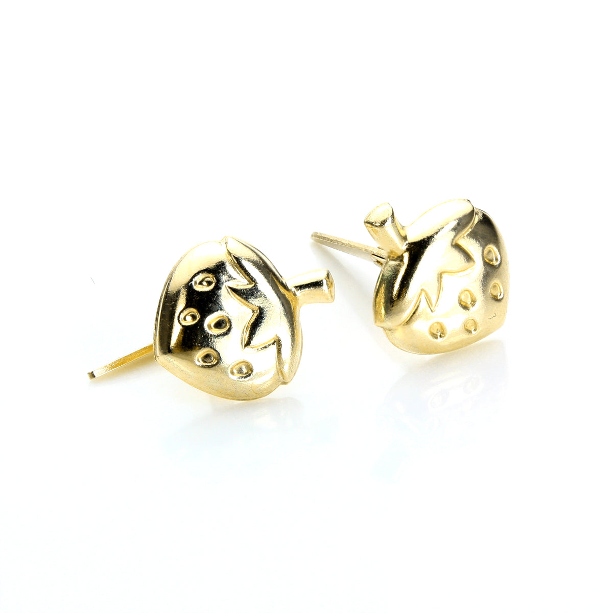 Boucles d'oreilles à tige en or jaune 9 carats Andralok en forme de fraise