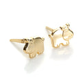 Boucles d'oreilles à tige hippopotame en or jaune 9 carats Andralok