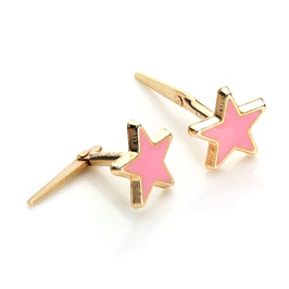 Boucles d'oreilles à tige en or jaune 9 carats avec étoile émaillée Andralok