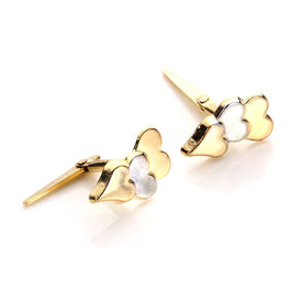 Boucles d'oreilles à triple cœur en or jaune 9 carats Andralok