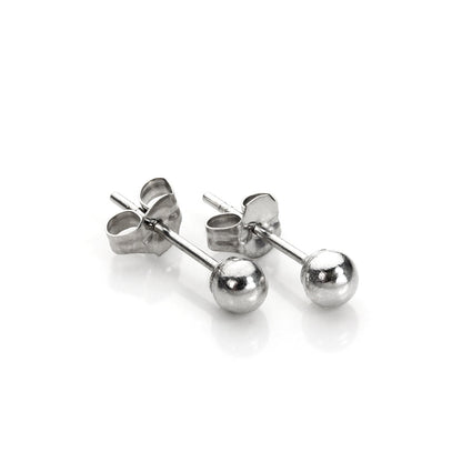 Boucles d'oreilles à tige en or blanc 9 carats de 3 mm à 7 mm