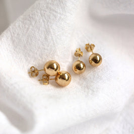Boucles d'oreilles à tige en or 9 carats de 7 à 8 mm