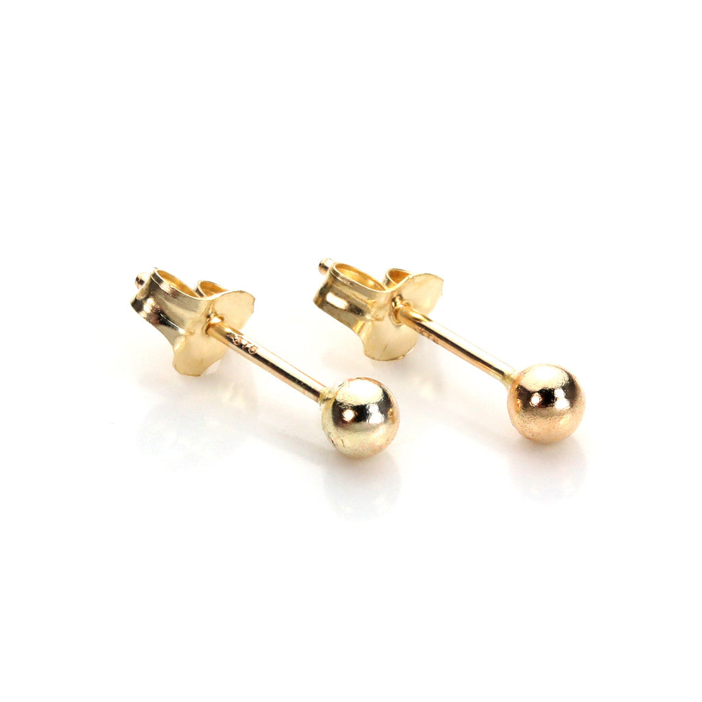 Boucles d'oreilles à tige en or jaune 9 carats de 2,5 mm