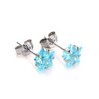 Boucles d'oreilles à tige en or blanc 9 carats, étoile de 6 mm