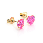 Boucles d'oreilles à tige en or jaune 9 carats avec zircones cubiques de 5 mm