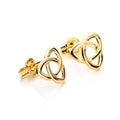 Boucles d'oreilles à tige en or jaune 9 carats avec nœud celtique triangulaire